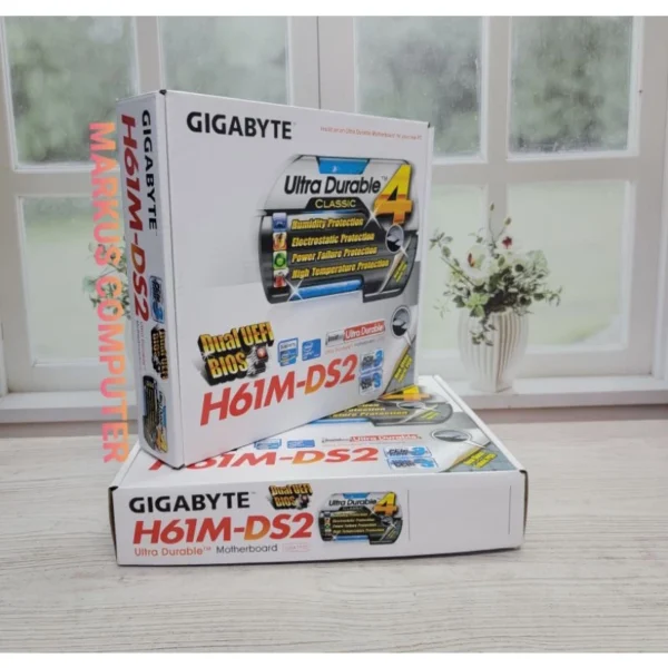 MOTHERBOARD GIGABYTE GA-H61M-DS2 SOCKET 1155 GARANSI DISTRIBUTOR 1 TAHUN/MOBO H61/MOBO SOCKET 1155